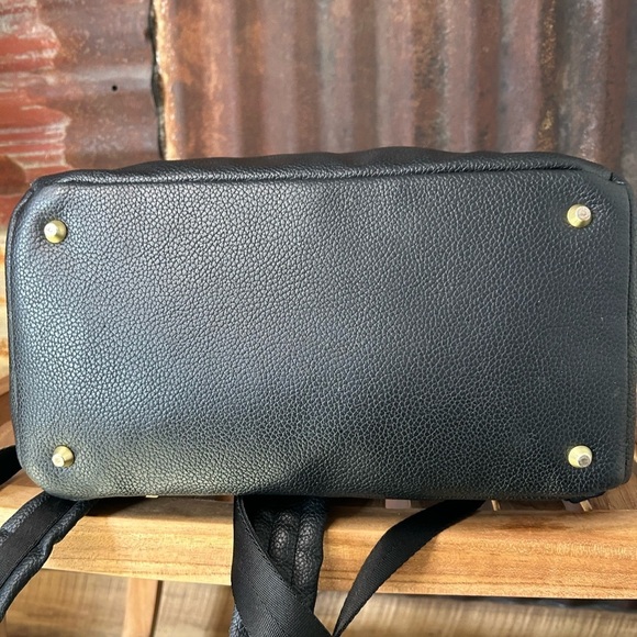 Freshly Picked Black leather Backpack Gold hardware main image 4